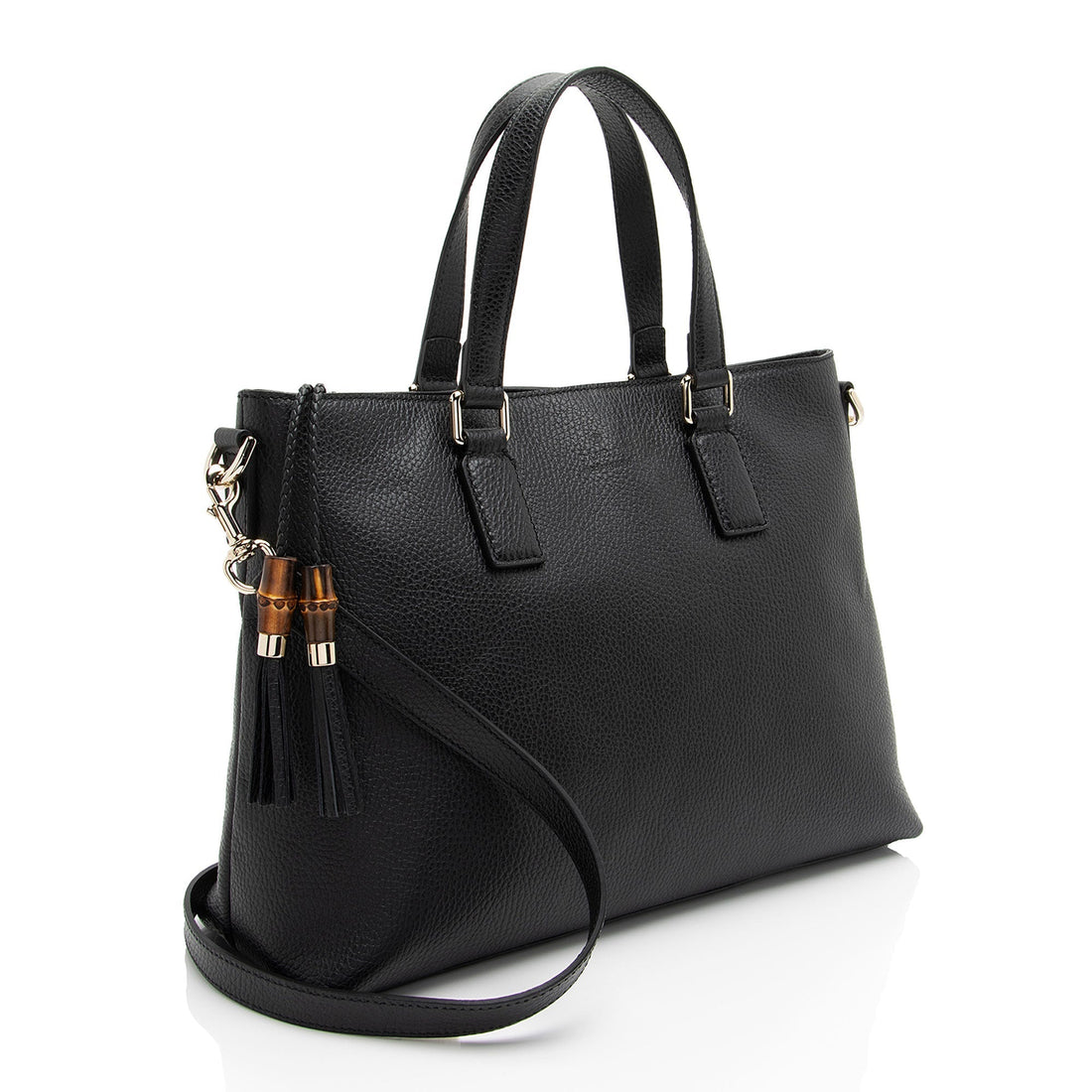 Gucci Calfskin Bamboo Tassel Tote (SHF-gWsjHp)