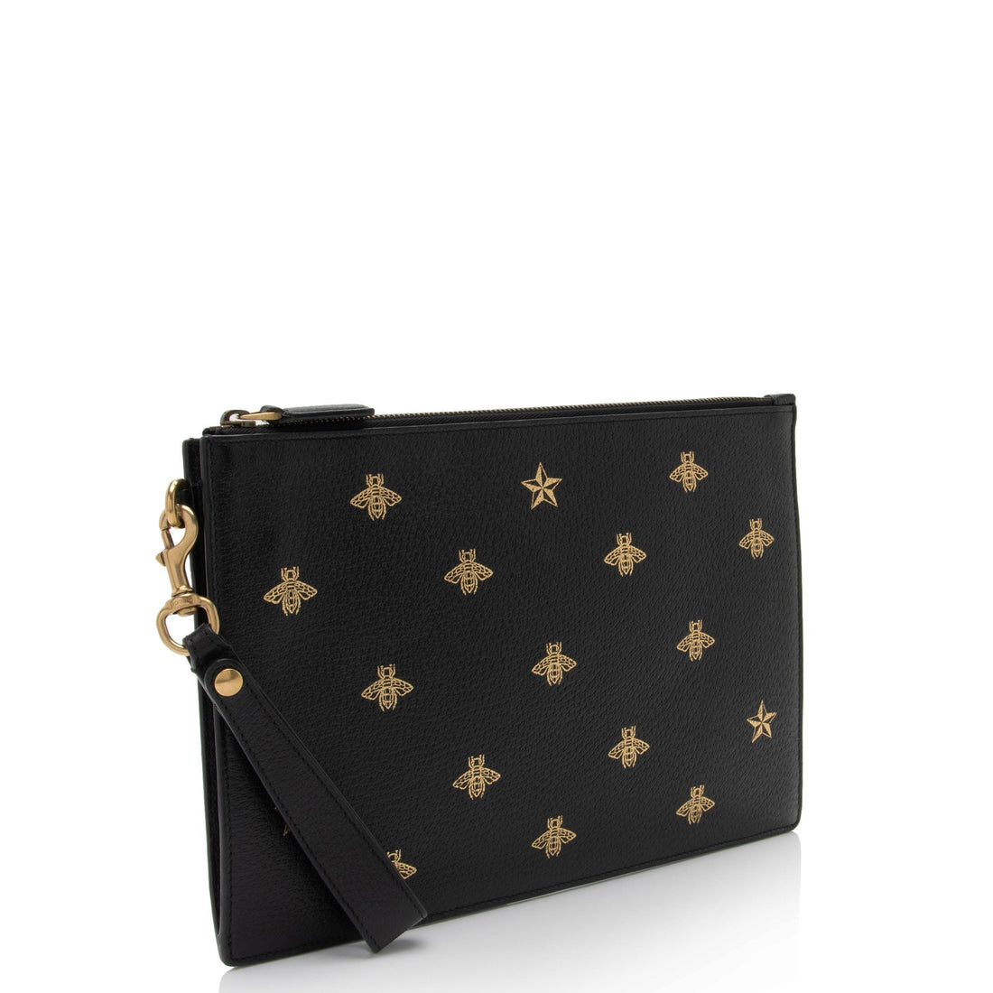 Gucci Calfskin Bee Star Wristlet (SHF-8glDSR)