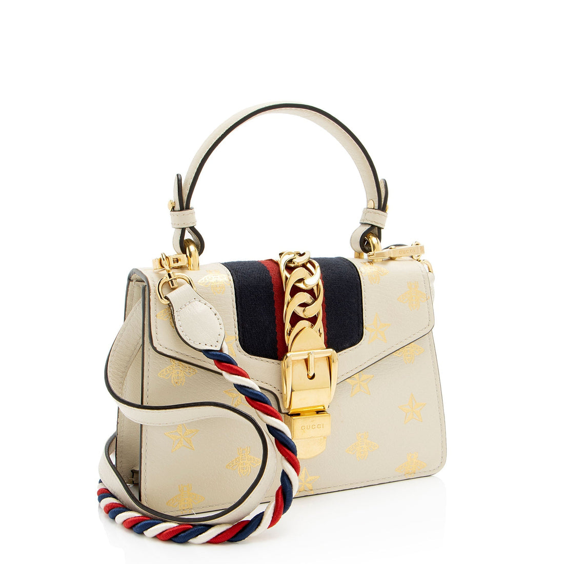 Gucci Calfskin Bee & Star Sylvie Mini Top Handle