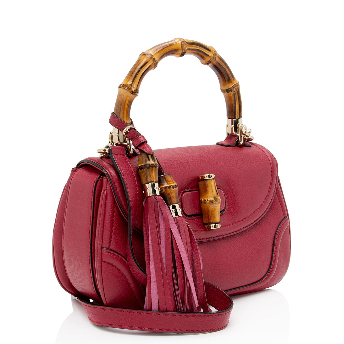 Gucci Calfskin New Bamboo Top Handle (SHF-v2KUgA)