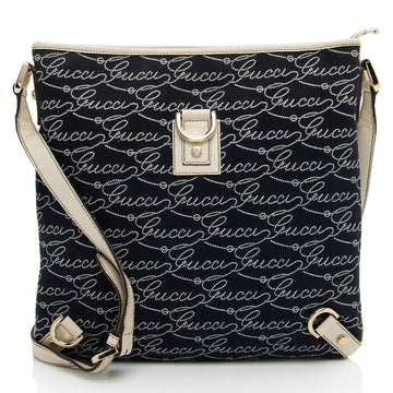 Gucci Canvas Lasso Script Abbey Messenger (SHF-coBFi9)
