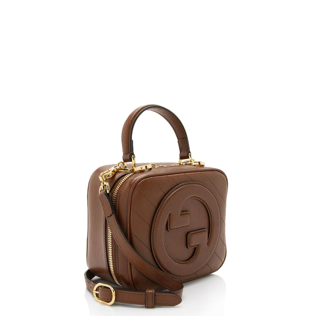 Gucci Diagonal Stitched Calfskin Blondie Top Handle (SHF-Nt6TPc)