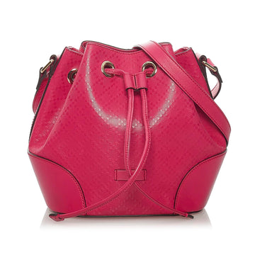Gucci Diamante Bright Leather Bucket Bag