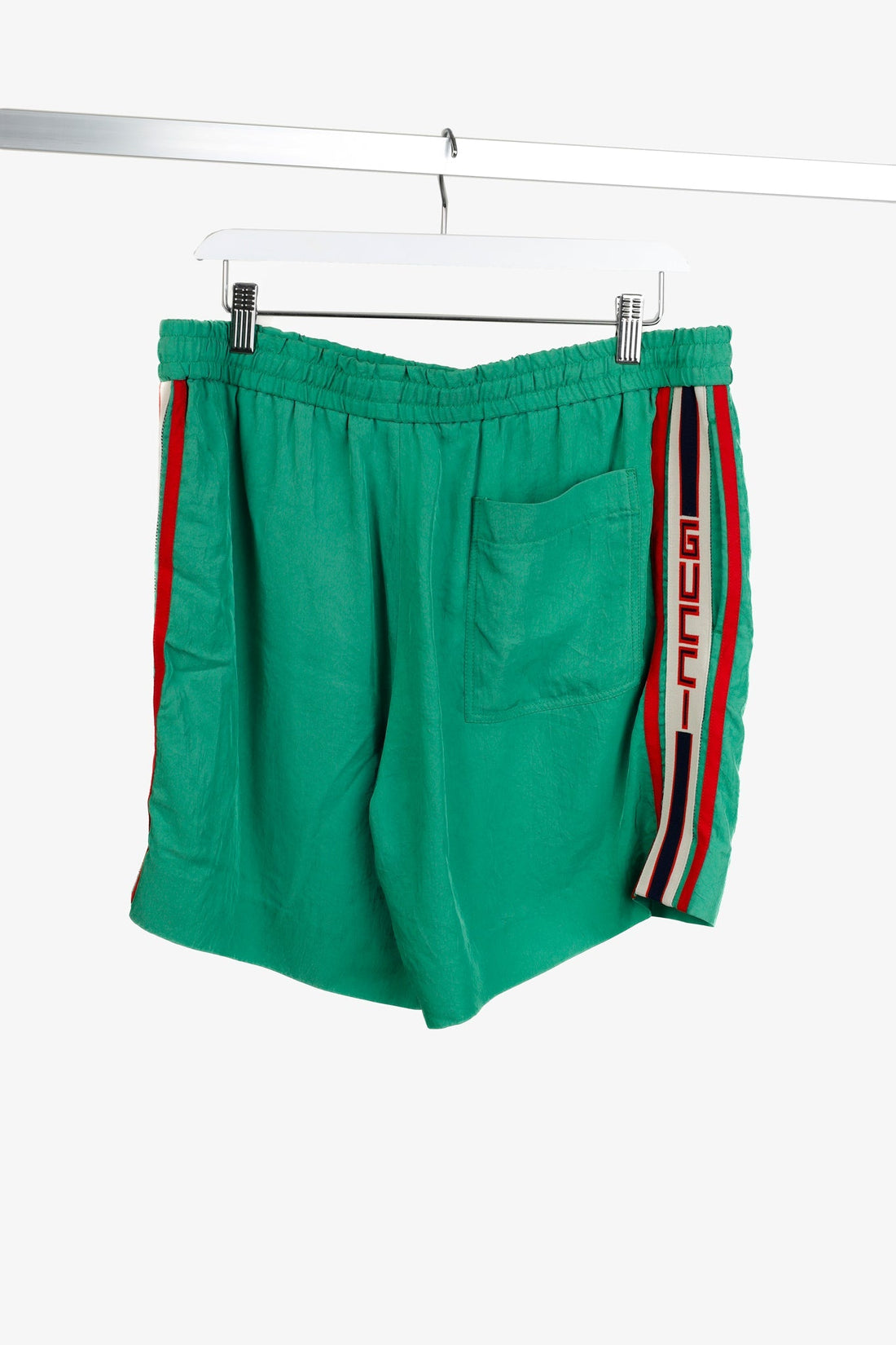 Gucci Green Logo Tape Shorts