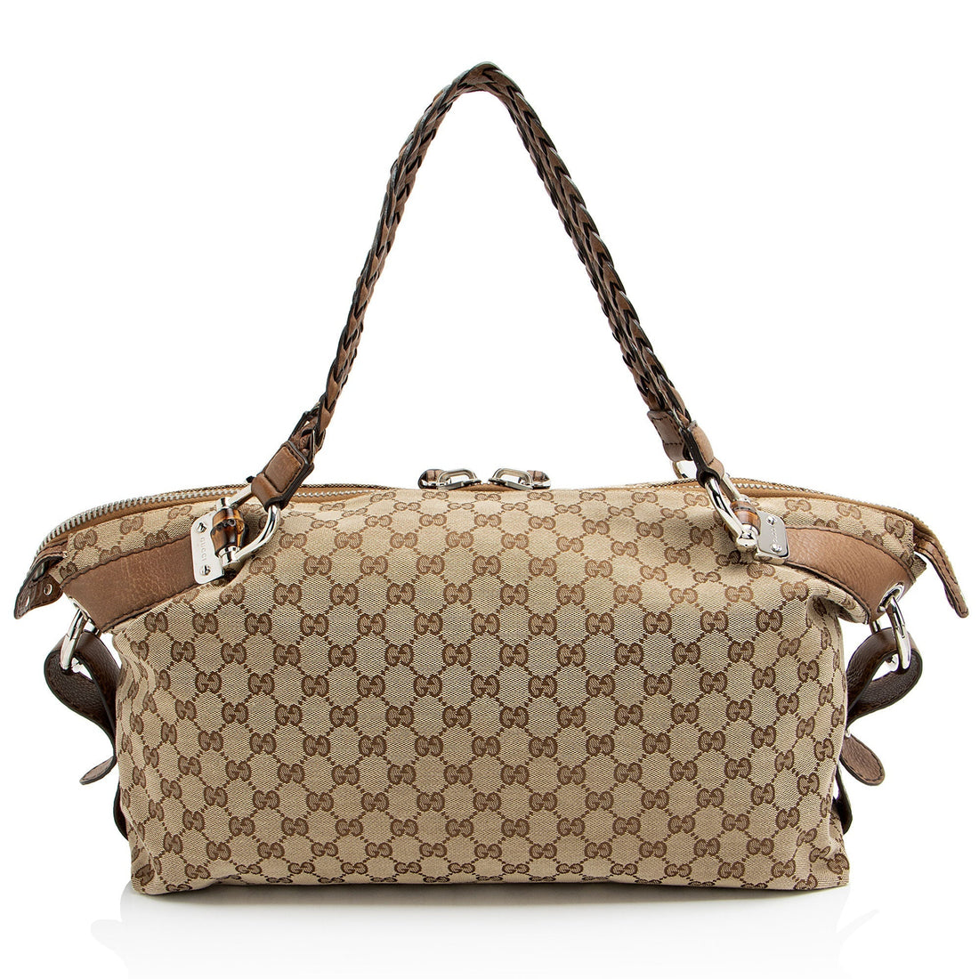Gucci GG Canvas Bamboo Bar Medium Tote