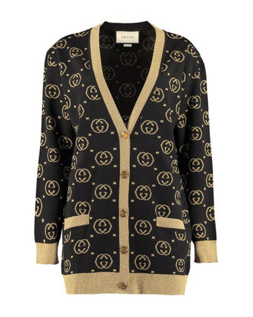 GUCCI GG Cotton Lamé Cardigan