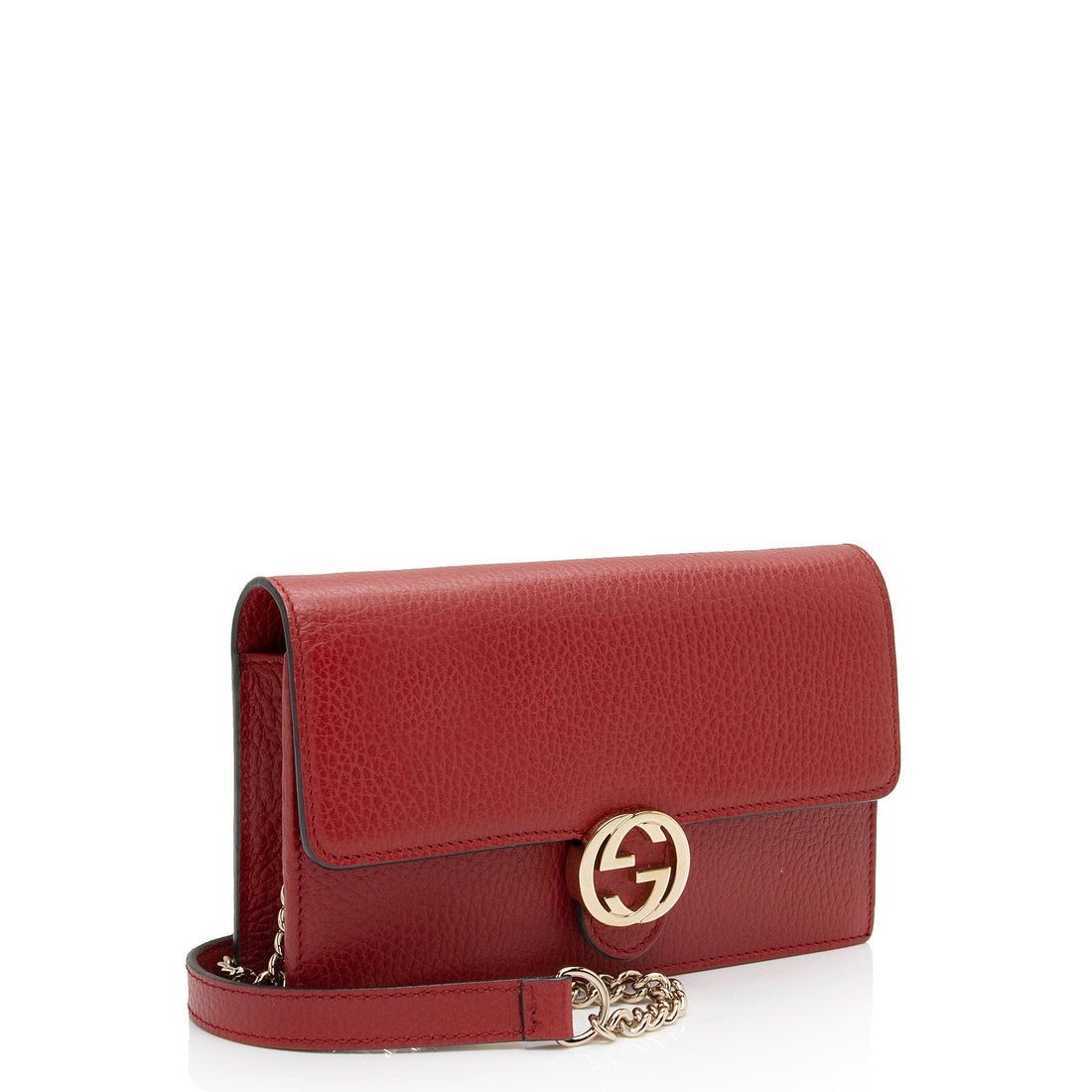 Gucci Grained Calfskin Interlocking G Chain Wallet (SHF-SJaalH)