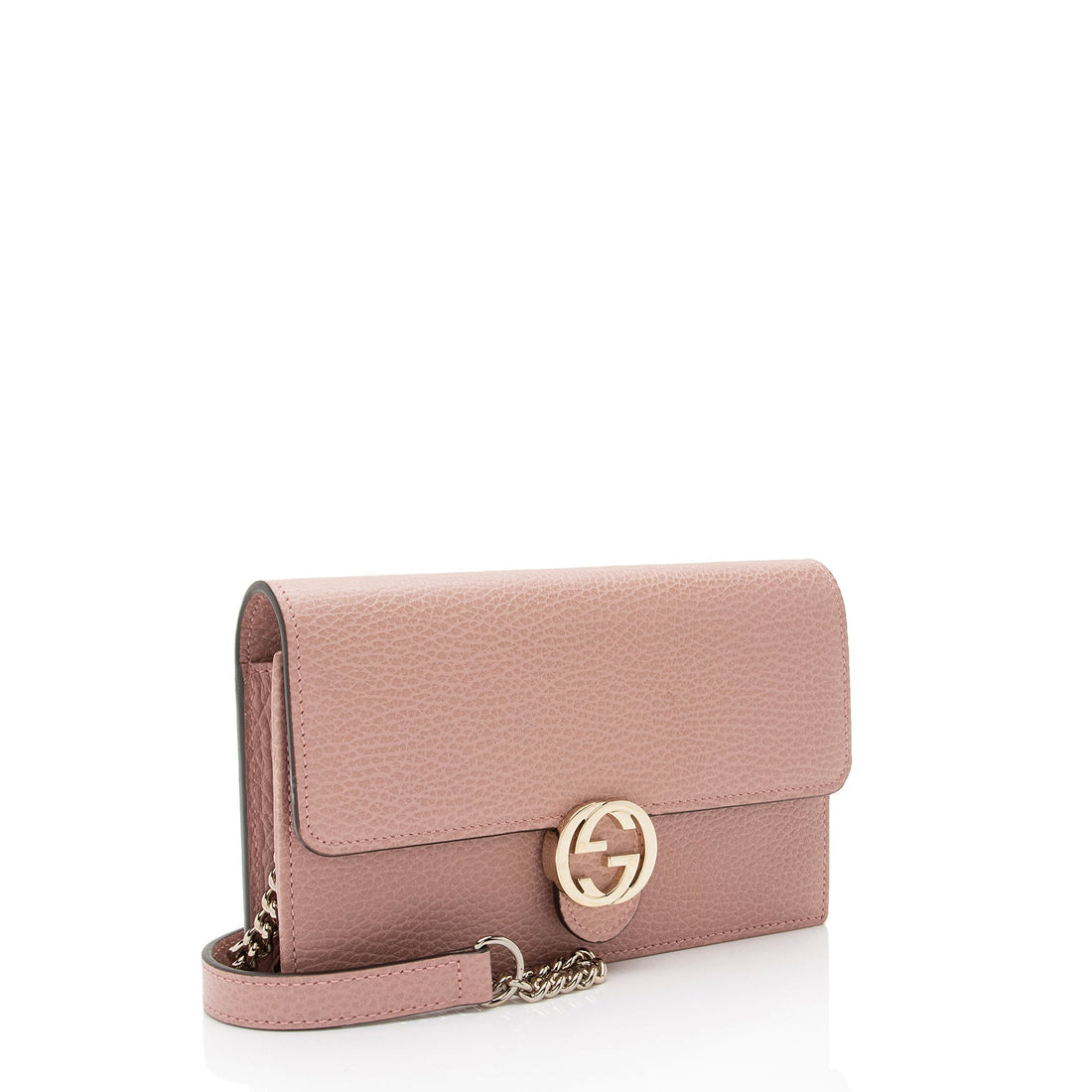 Gucci Grained Calfskin Interlocking G Chain Wallet