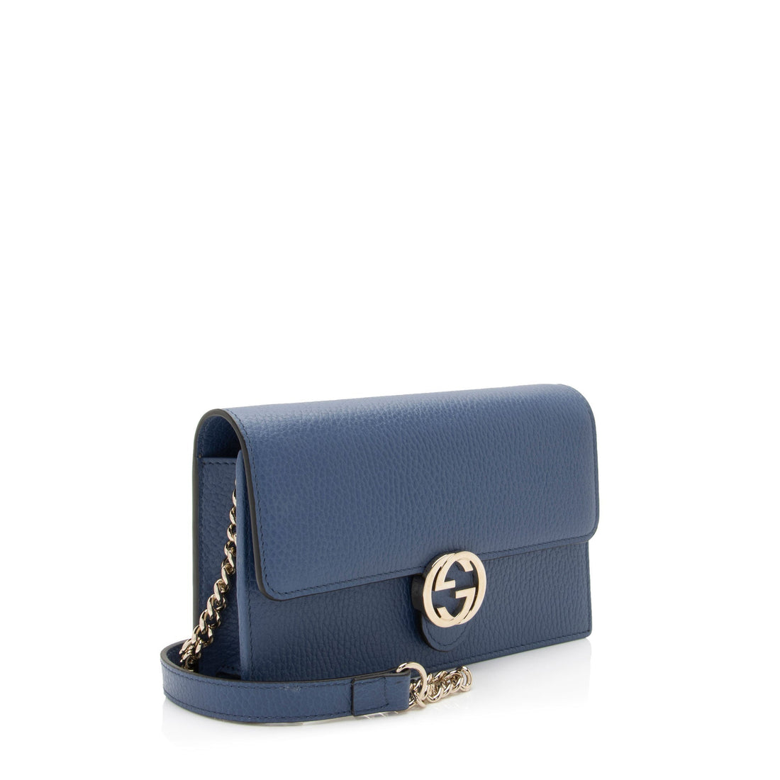 Gucci Grained Calfskin Interlocking G Chain Wallet (SHF-o6QJ2U)