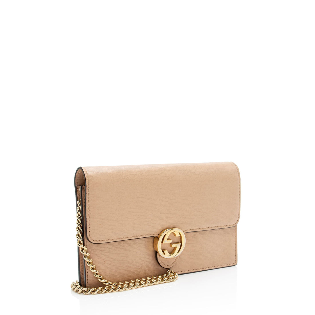 Gucci Grained Calfskin Interlocking G Chain Wallet