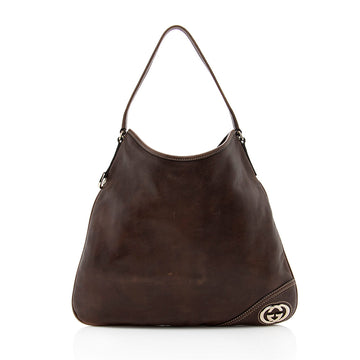 Gucci Leather Britt Medium Hobo