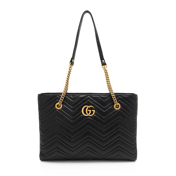 Gucci Matelasse Calfskin GG Marmont Medium Chain Tote