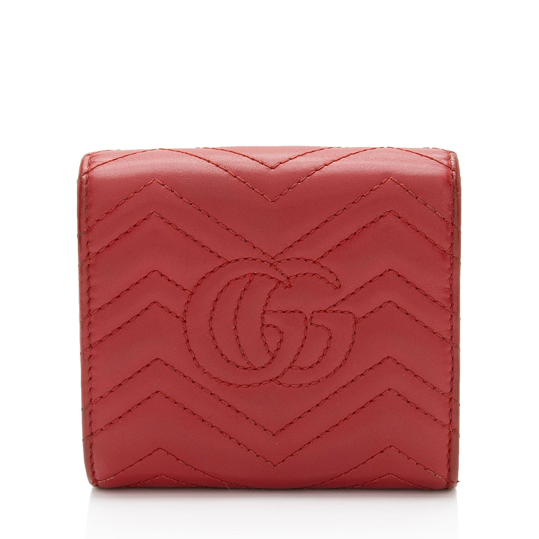 Gucci Matelasse Leather GG Marmont Compact Wallet