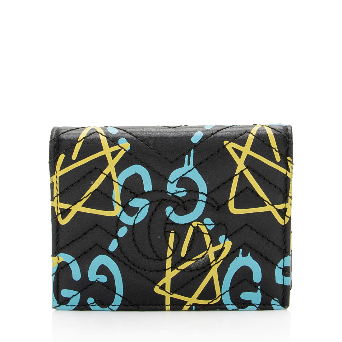 Gucci Matelasse Leather GG Marmont Ghost Card Holder