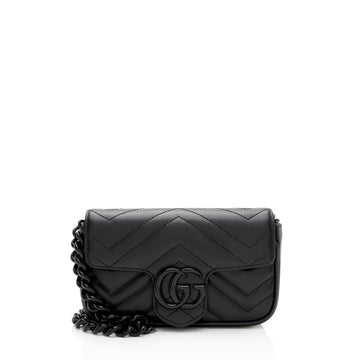 Gucci Matelasse Leather GG Marmont Monochrome Belt Bag (SHF-2itioi)