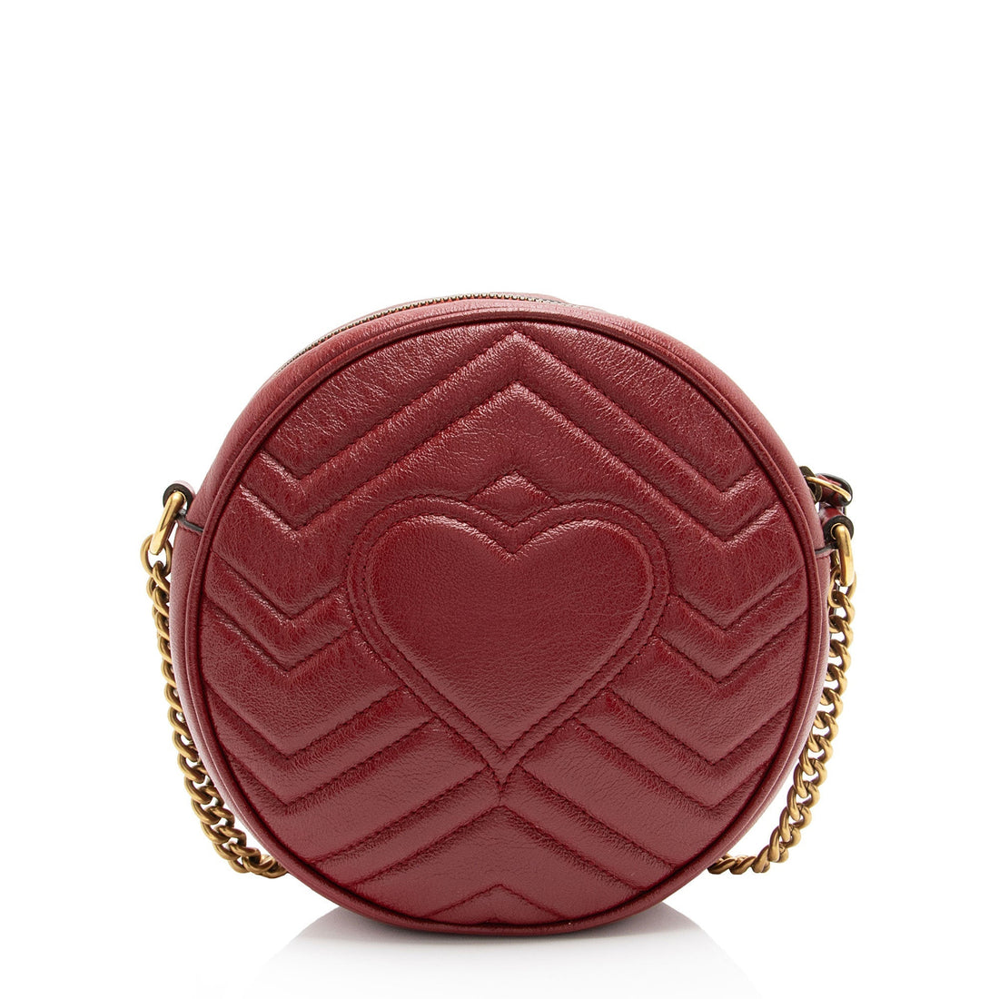 Gucci Matelasse Leather GG Marmont Round Mini Shoulder Bag