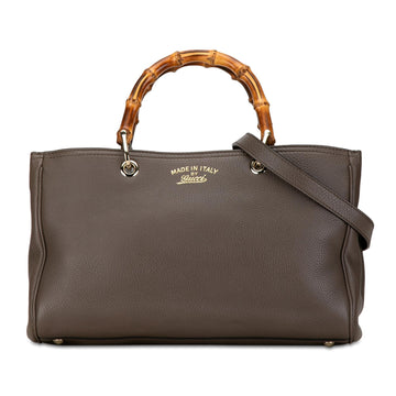 Gucci Medium Calfskin Bamboo Shopper Satchel (SHG-N0vdQS)