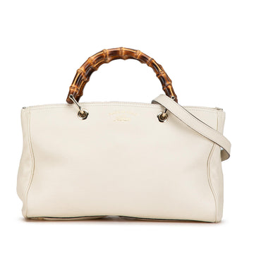 Gucci Medium Calfskin Bamboo Shopper Satchel (SHG-W4g9o3)