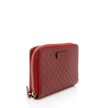 Gucci Microguccissima Leather Zip Around Compact Wallet