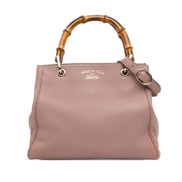 Gucci Small Calfskin Bamboo Shopper Satchel (SHG-4FXiMK)