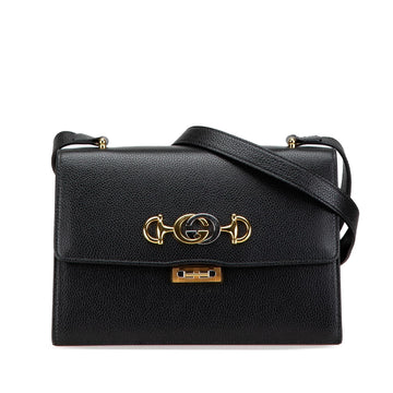 Gucci Small Grainy Calfskin Zumi Flap Crossbody