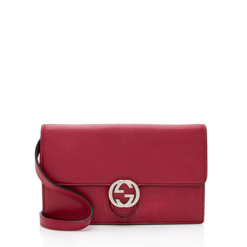 Gucci Smooth Calfskin Interlocking G Wallet on Strap (SHF-poz1cn)