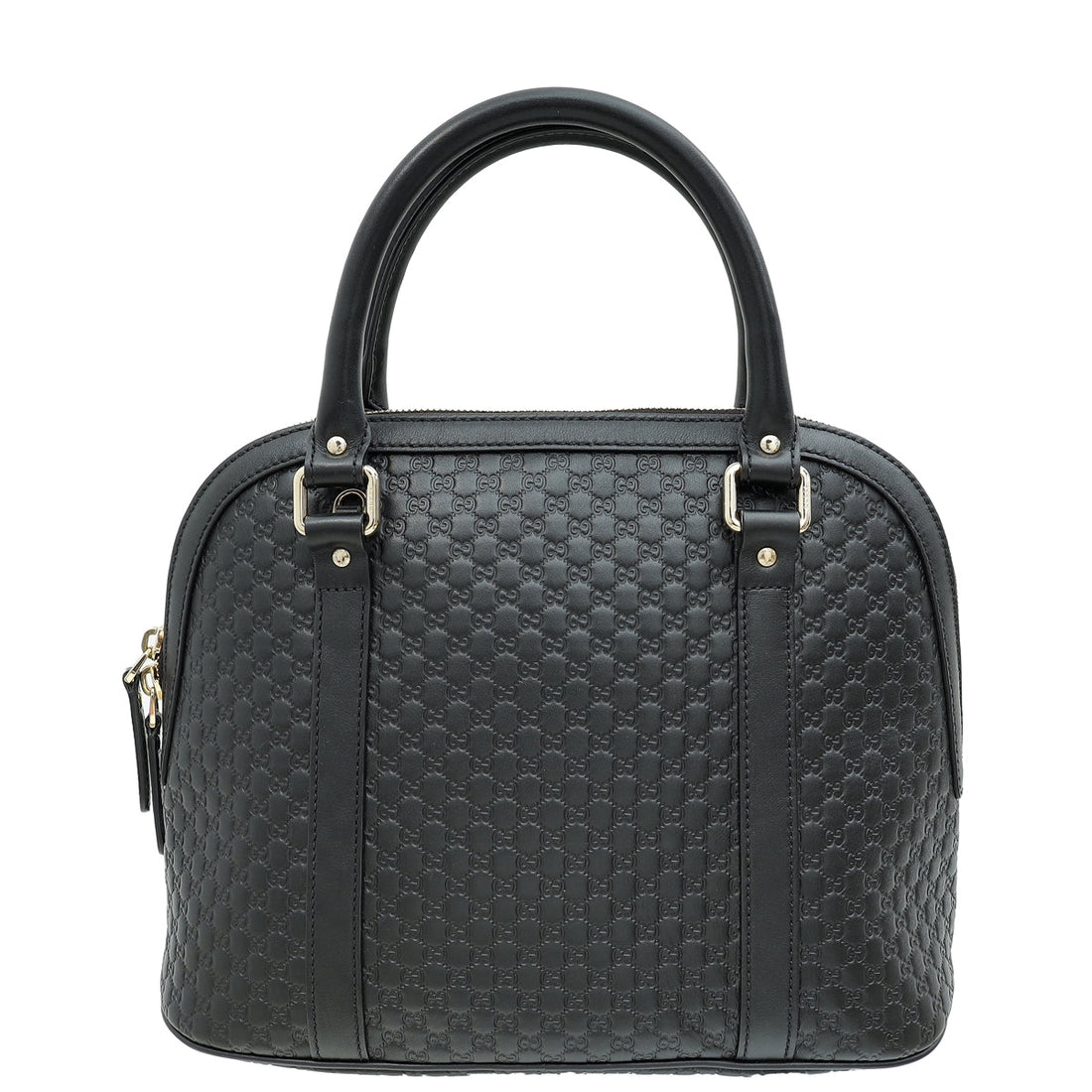 Gucci Black GG Microguccissima Dome Satchel Medium Bag