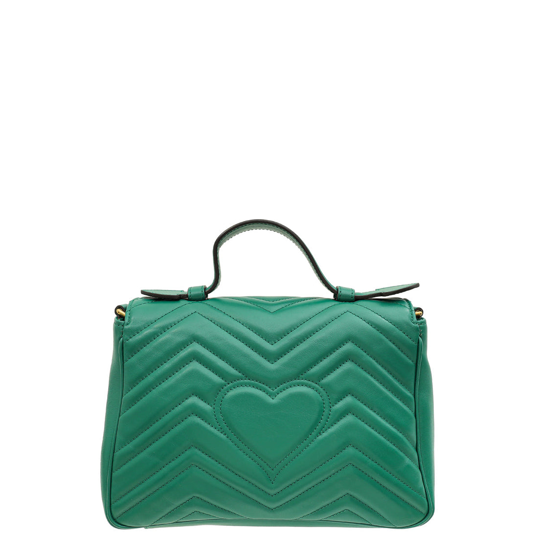 Gucci Green GG Marmont Top Handle Small Bag