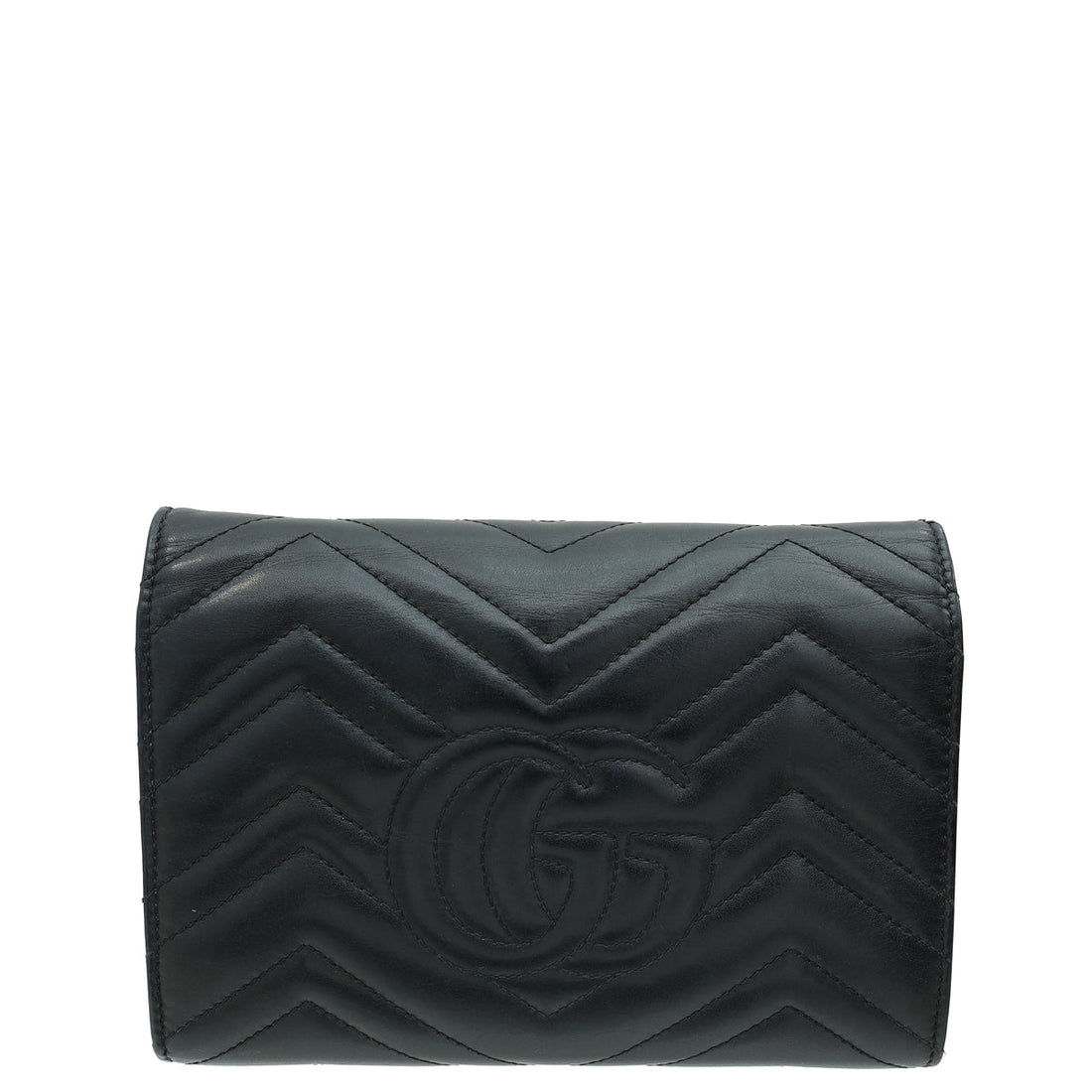 Gucci Black GG Marmont Wallet on Chain