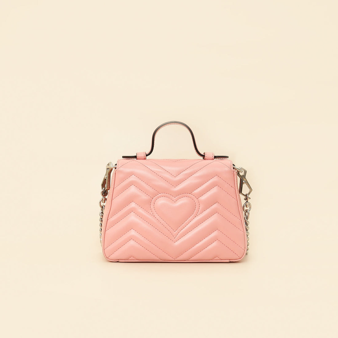 Gucci Pink GG Marmont Top Handle Small Bag
