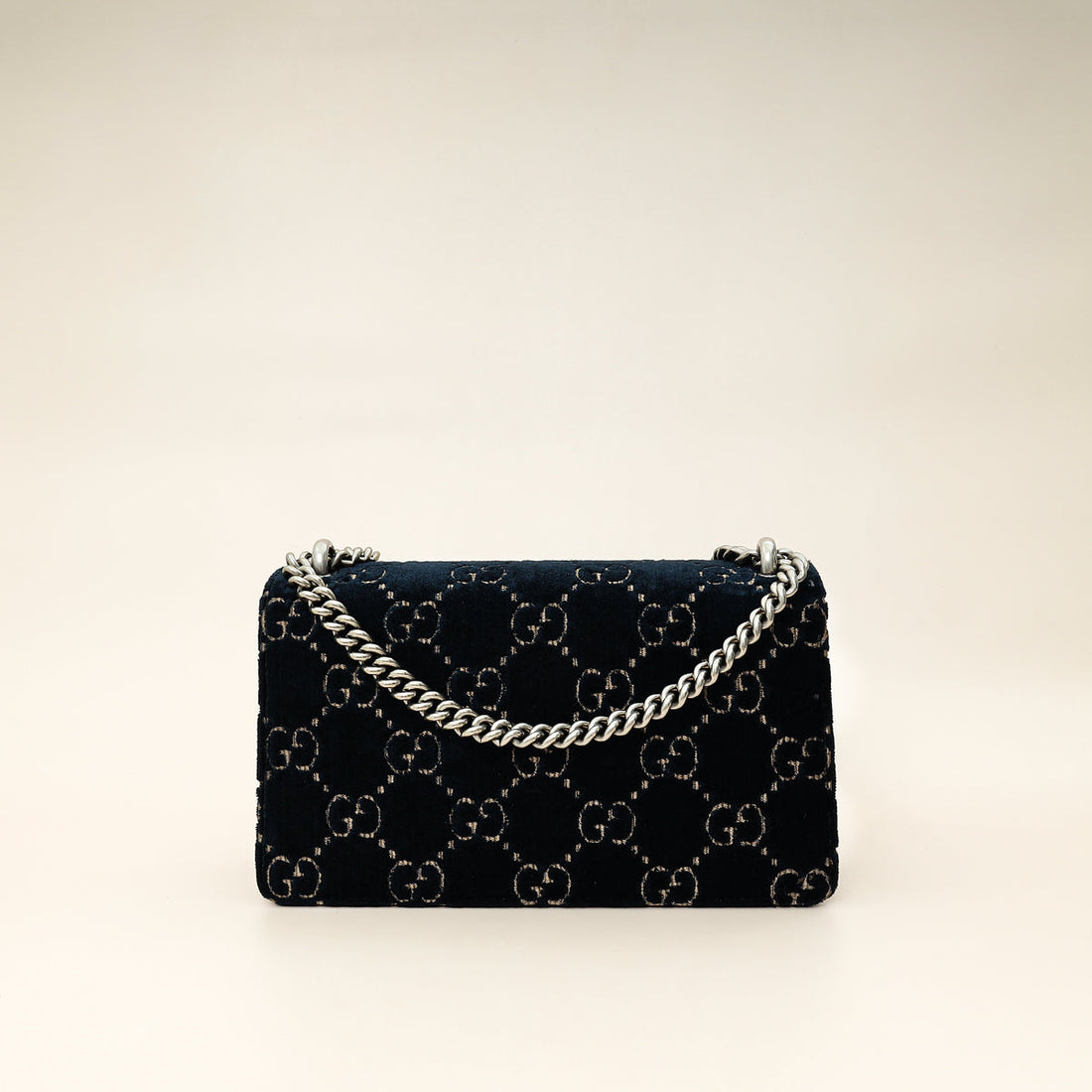 Gucci Navy Blue GG Velvet Dionysus Small Shoulder Bag