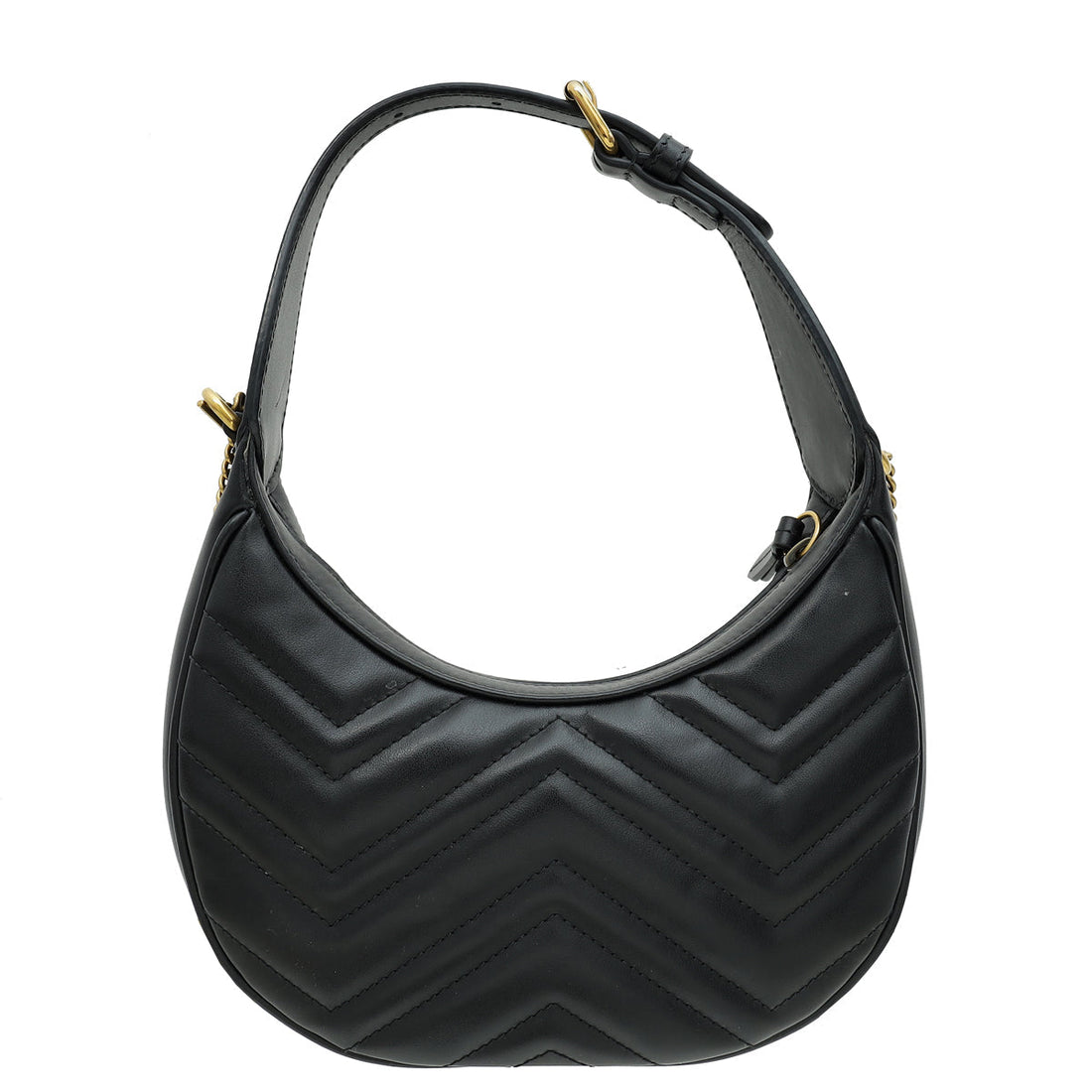 Gucci Black GG Marmont Chain Hobo Shoulder Bag