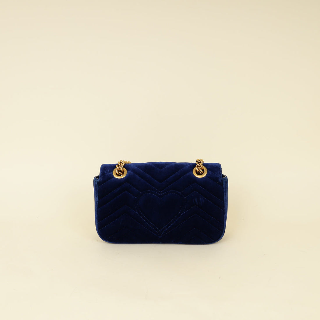 Gucci Blue Velvet GG Marmont Mini Shoulder Bag