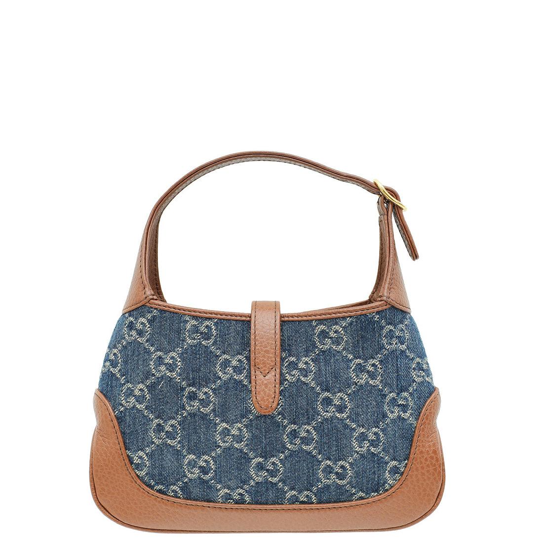 Gucci Bicolor GG Denim Jackie 1961 Mini Hobo Bag