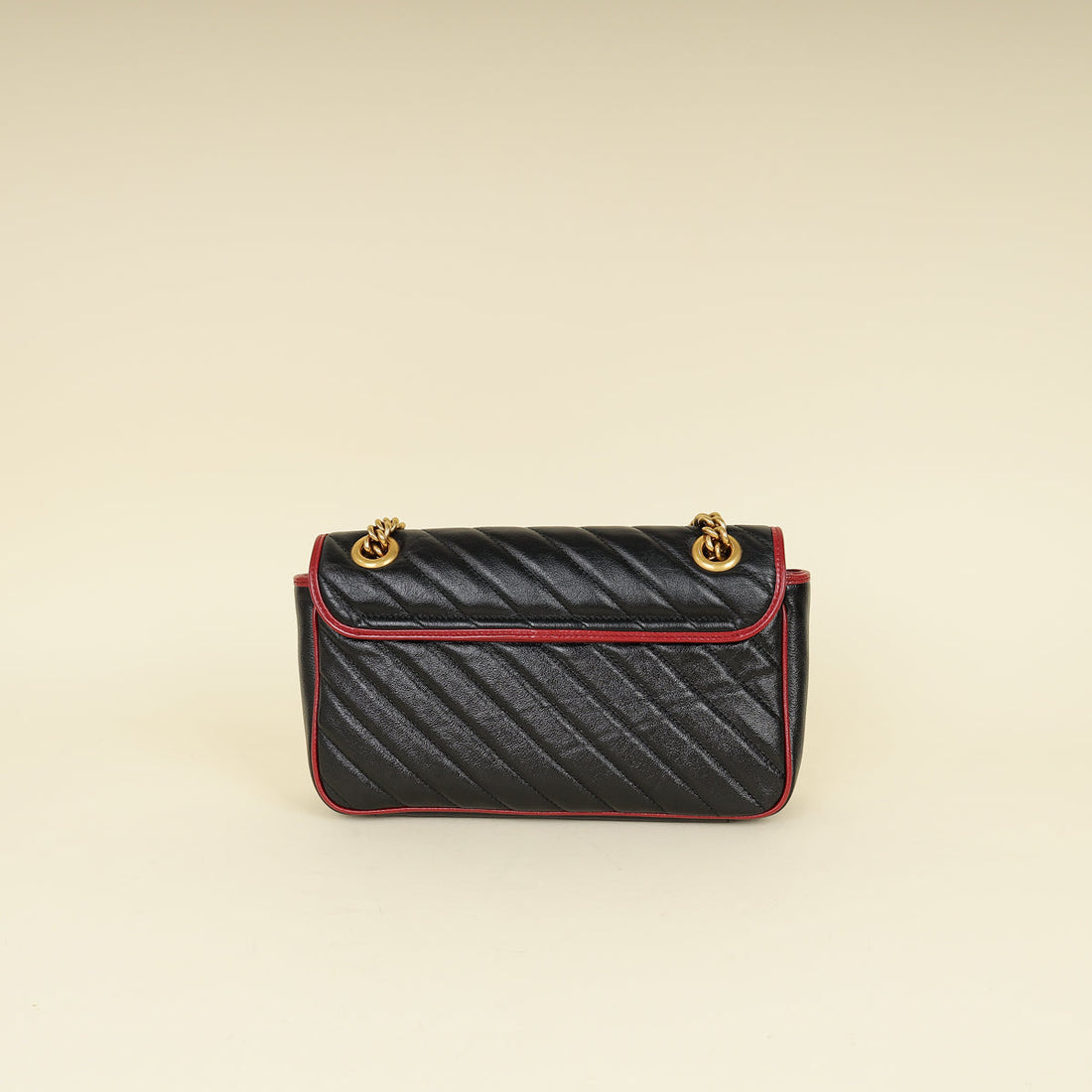 Gucci Black Torchon GG Marmont Medium Shoulder Bag