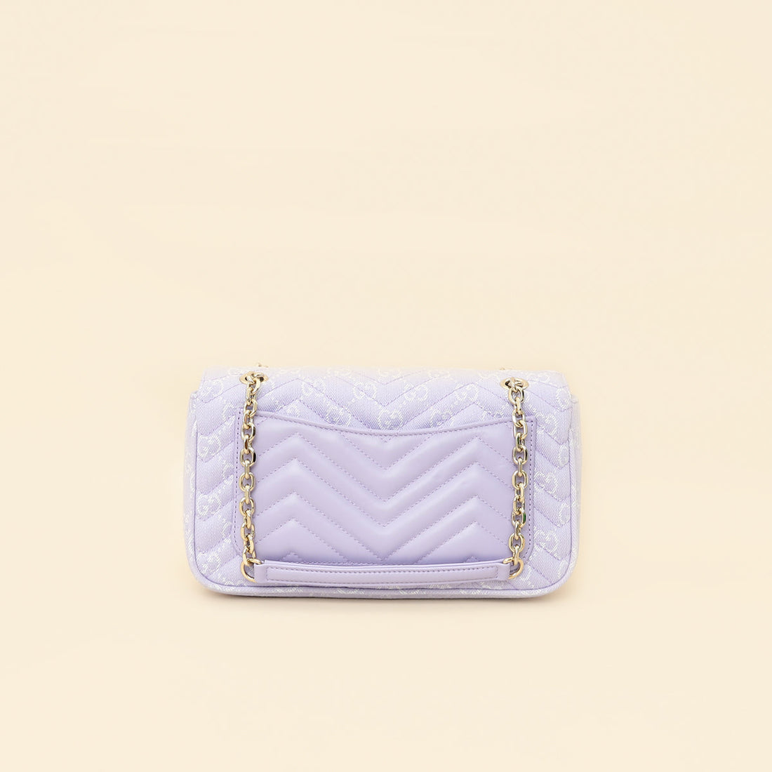 Gucci Lilac GG Denim GG Marmont Medium Shoulder Bag