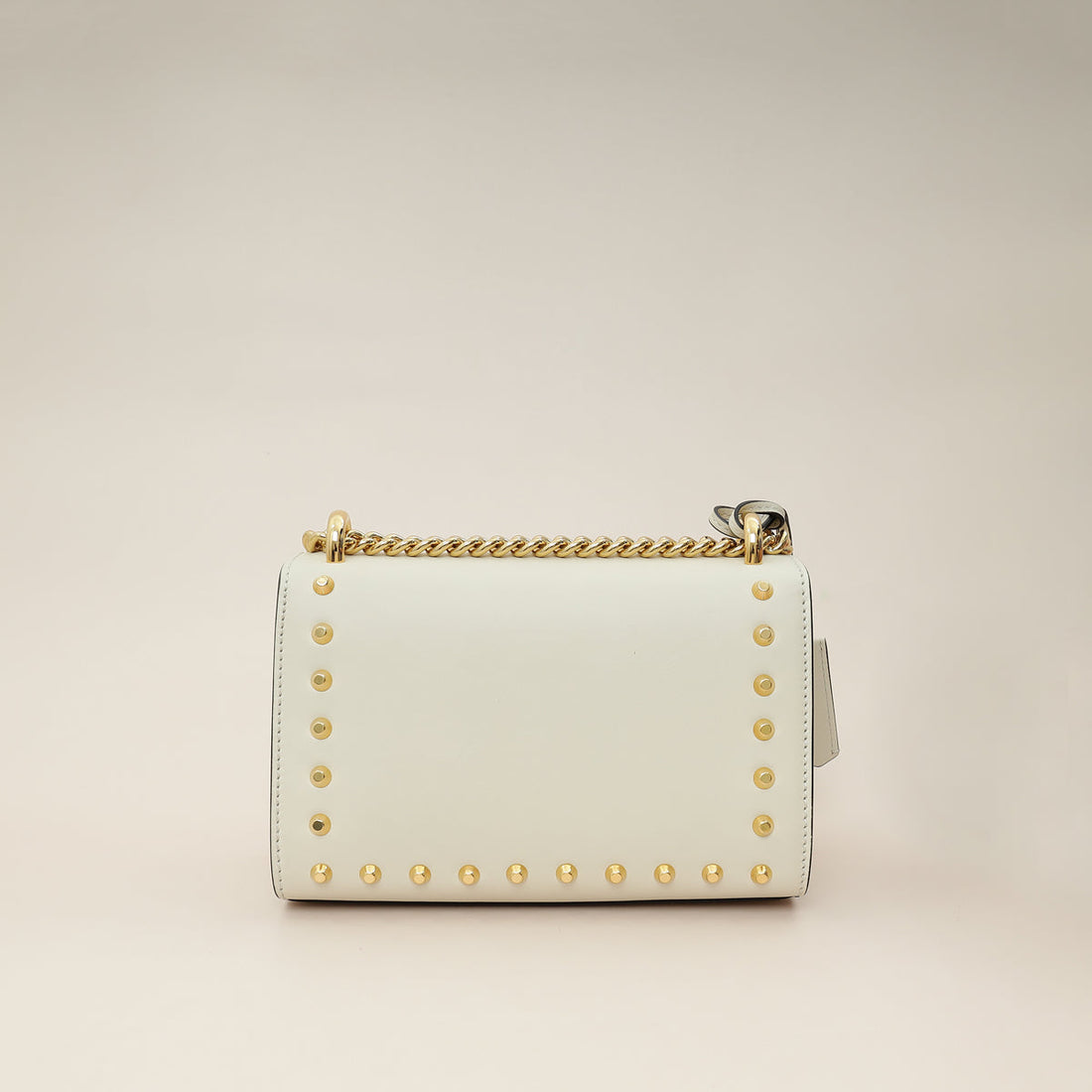 Gucci White Padlock Pearl Studs Small Shoulder Bag