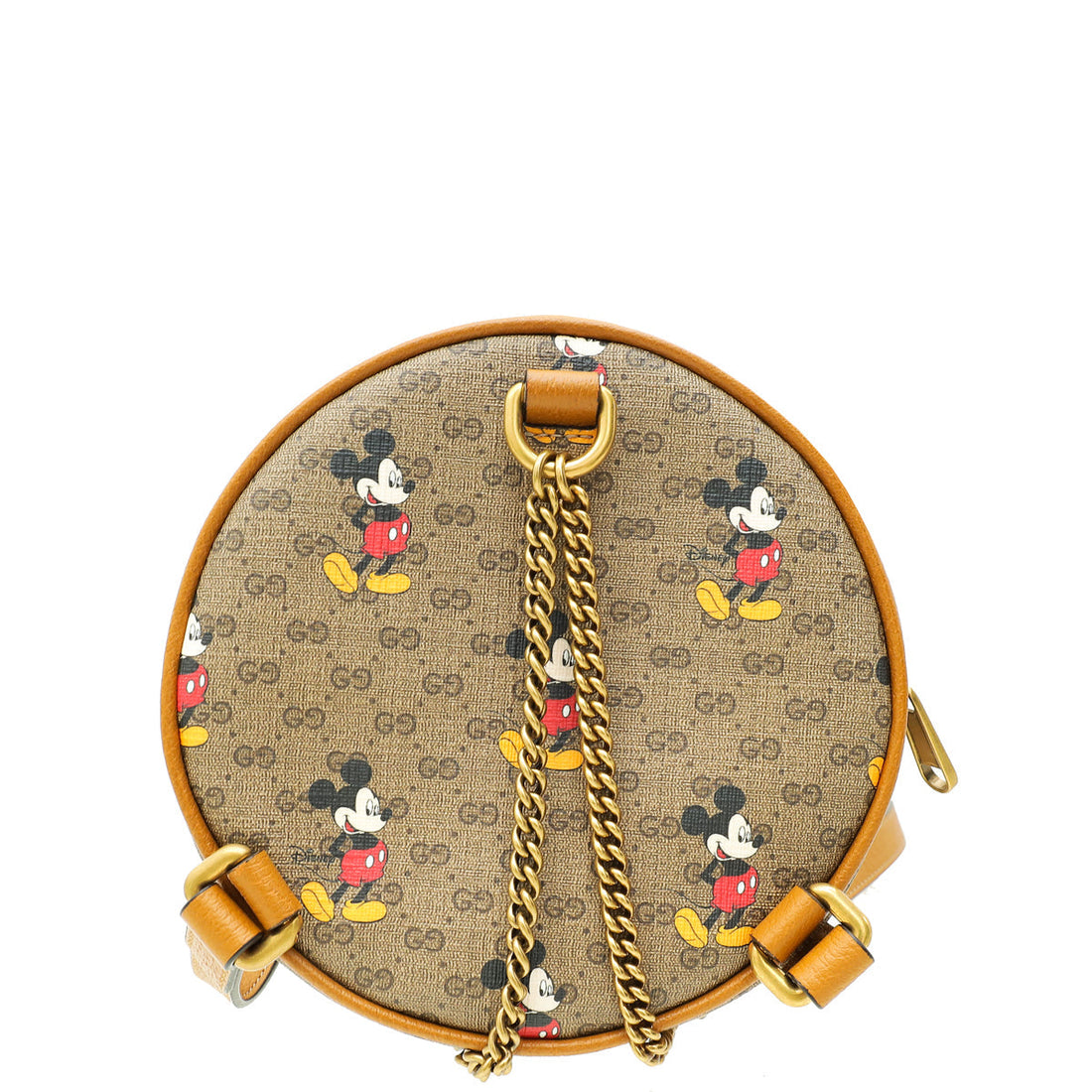 Gucci x Disney Beige  GG Supreme Mickey Mouse Round Backpack Bag