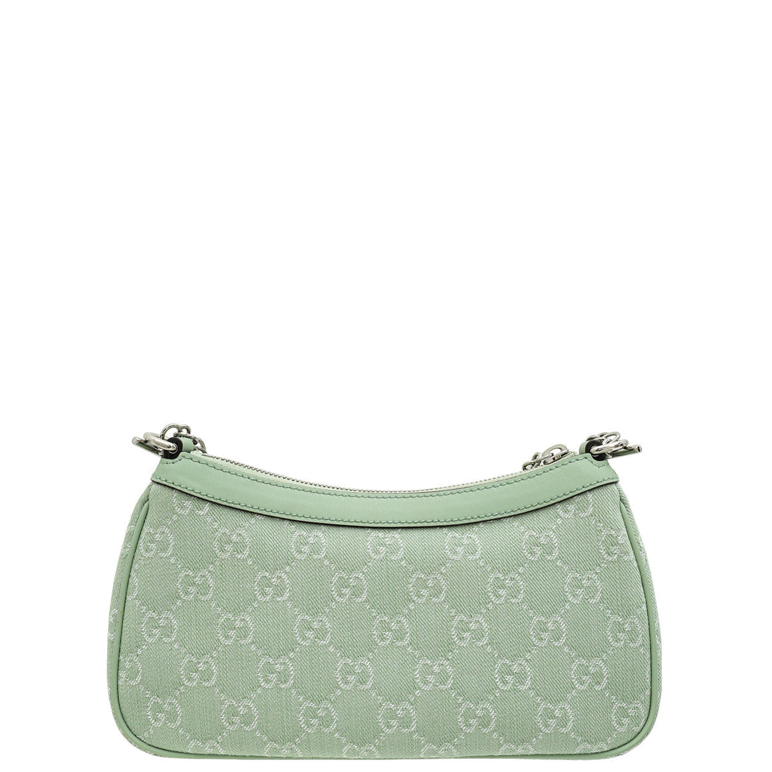 Gucci Pale Green GG Ophidia Denim Small Shoulder Bag
