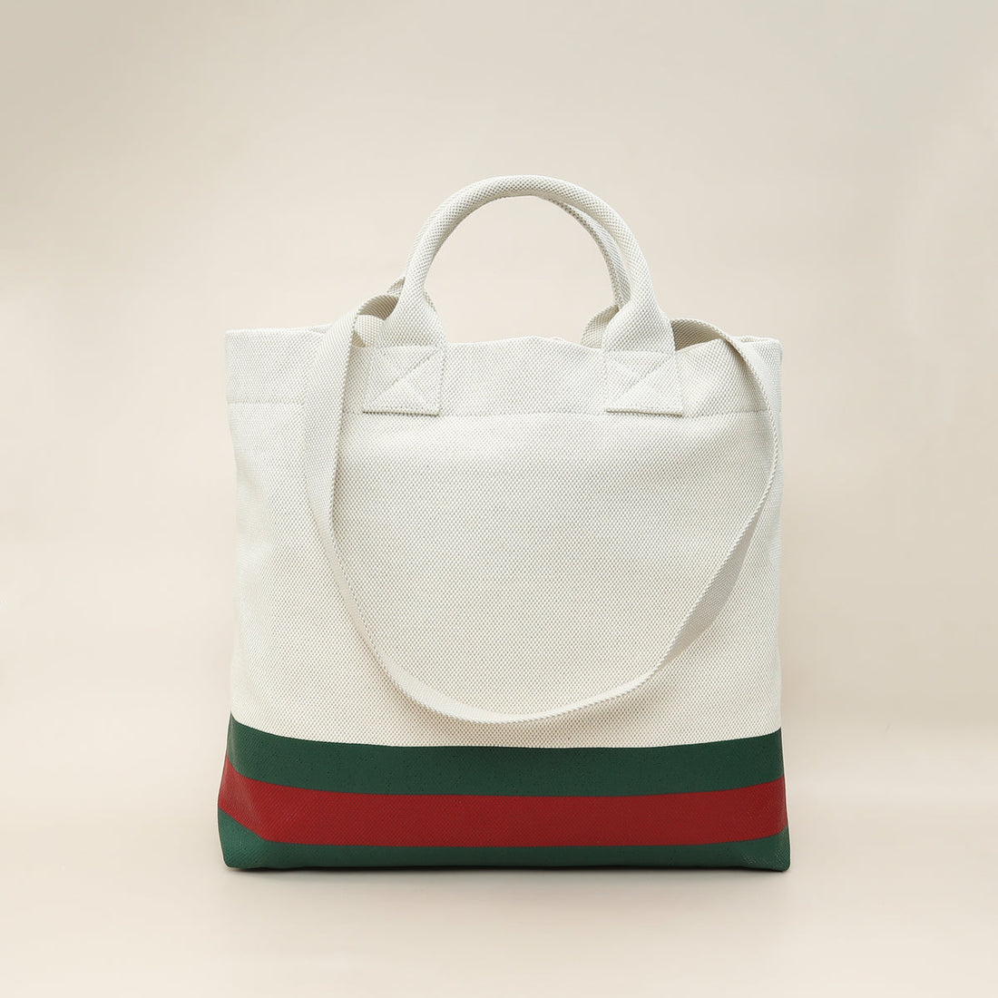 Gucci Tricolor Logo Embossed Tote Bag