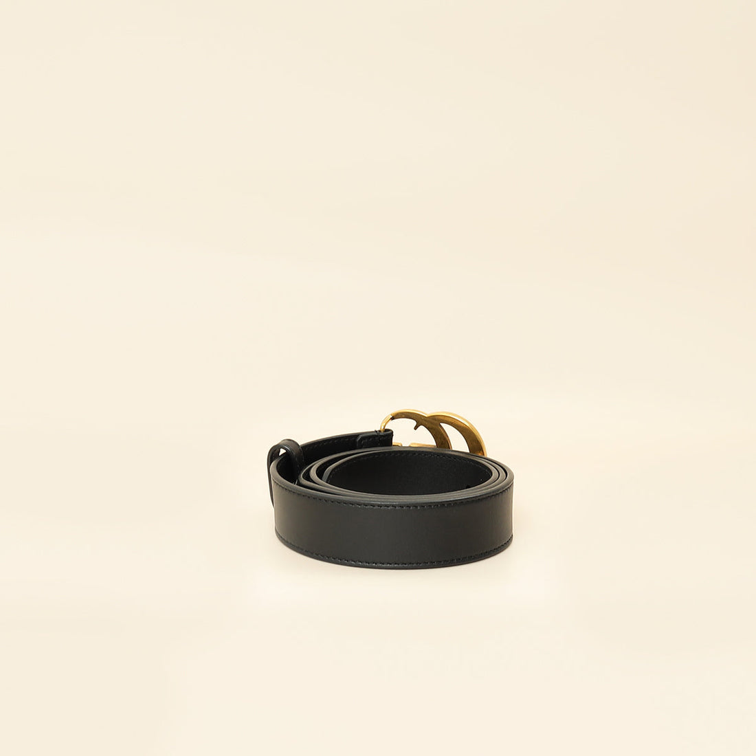 Gucci Black Double G Buckle 30mm Belt 32