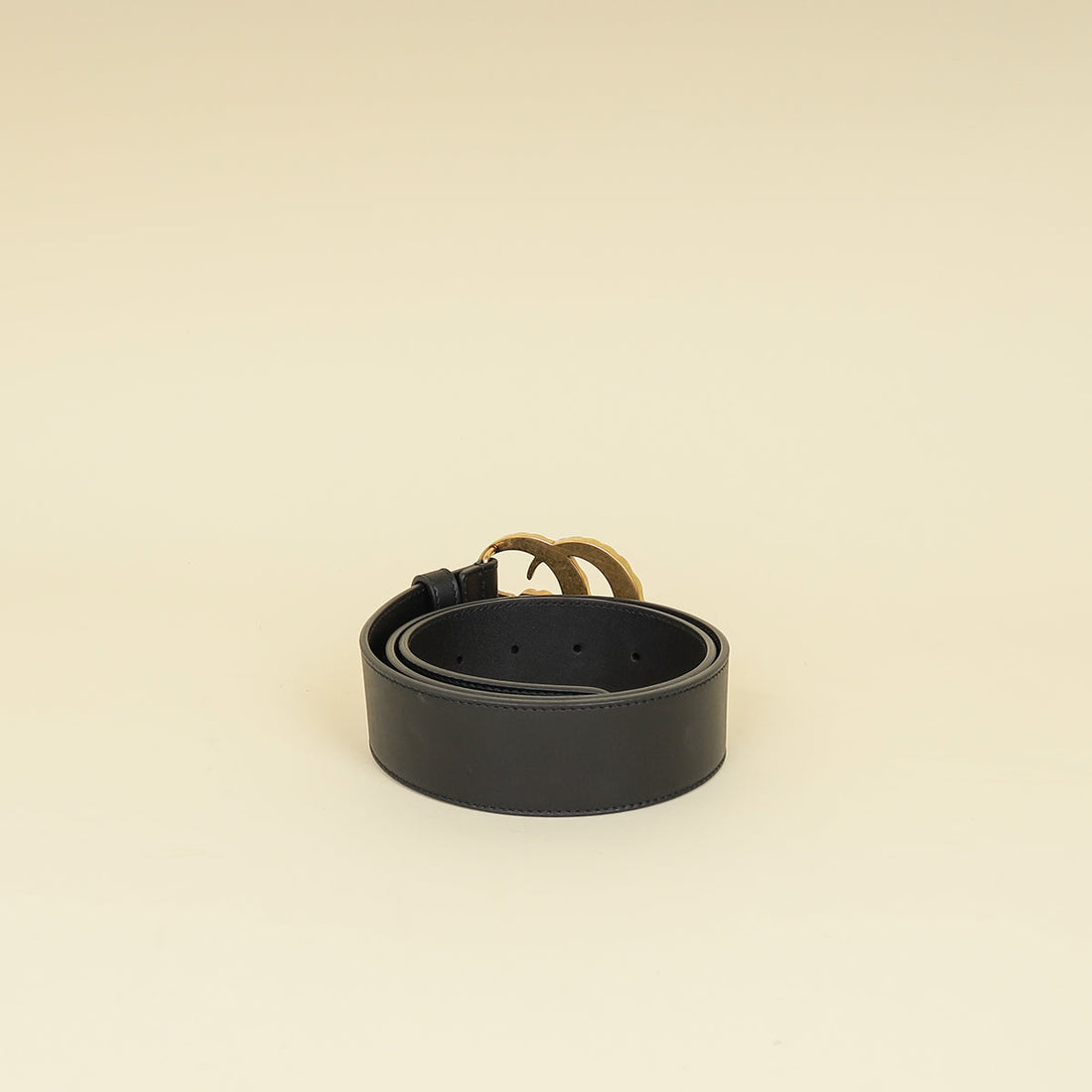 Gucci Black Double G Pearl Buckle 40mm Belt 32