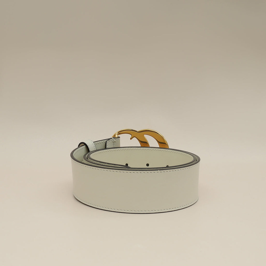Gucci White Double G Buckle 40mm Belt 30