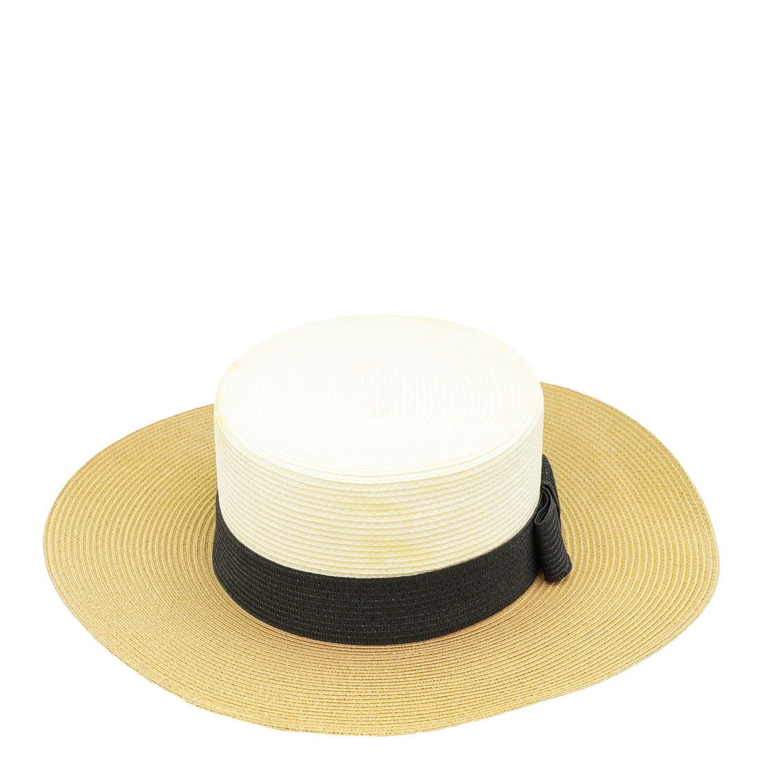 Gucci Bicolor GG Bow Embellished Straw Hat