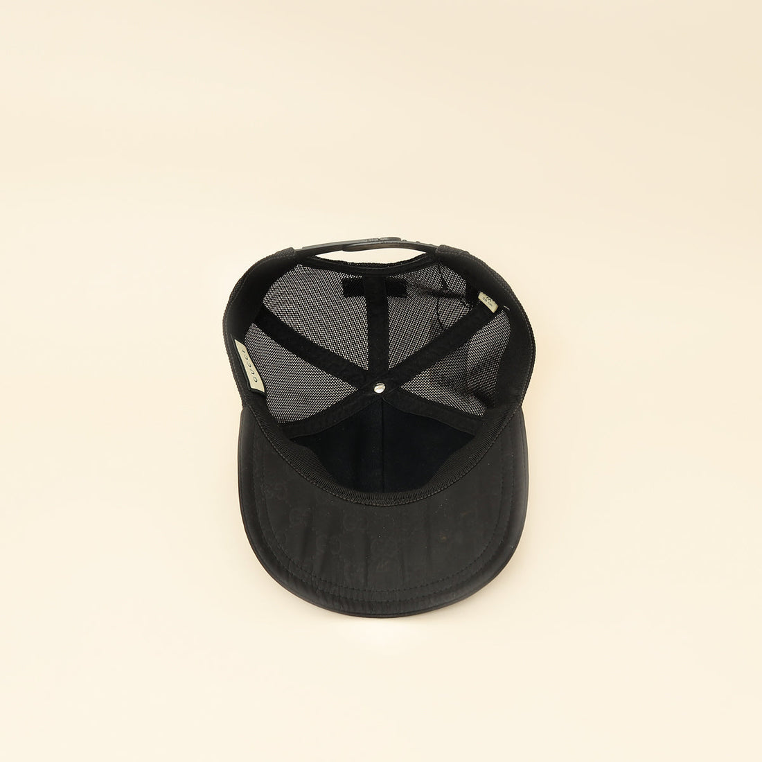 Gucci Black GG Nylon Net Medium Baseball Hat