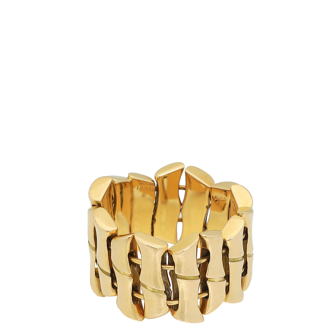 Gucci 18K Yellow Gold Bamboo Ring 12