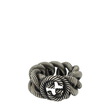Gucci Sterling Silver Interlocking G Chain Links Men's Ring 58