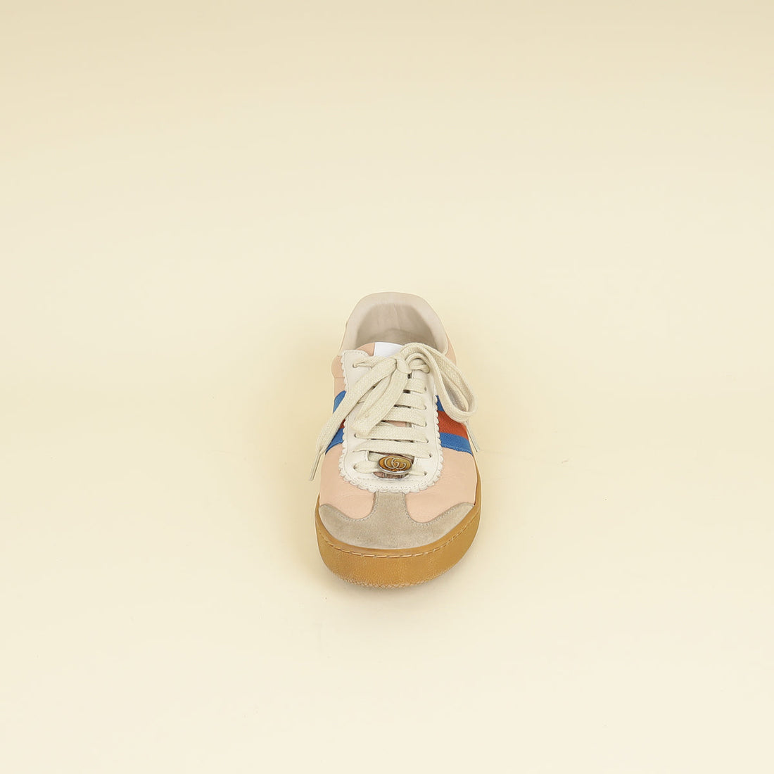 Gucci Oatmeal Soft Rose G74 Web Sneaker 38