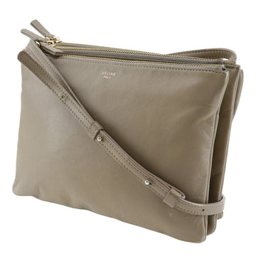 CELINE Shoulder Bag Calfskin gray Trio Large Women New 1:1