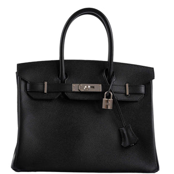 Hermès Birkin 30 Black Epsom with Palladium Hardware - 2021, Z